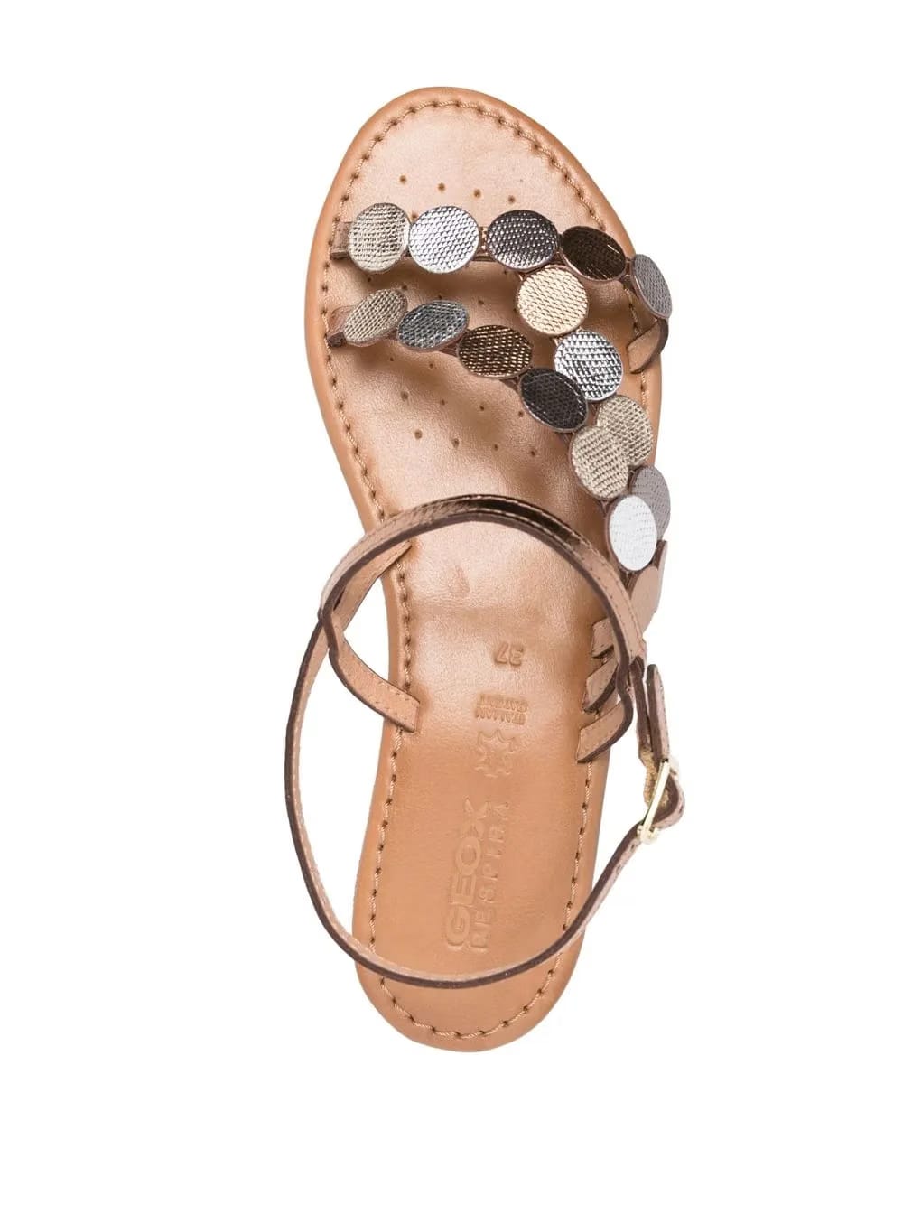 Sozy 15mm embossed leather sandals