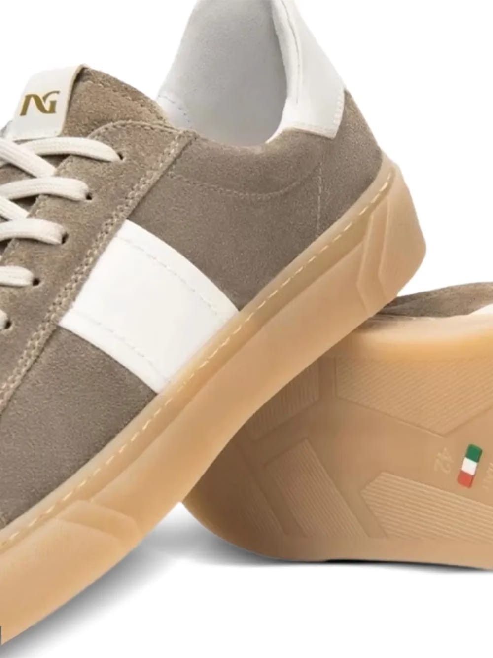 stripe suede sneakers