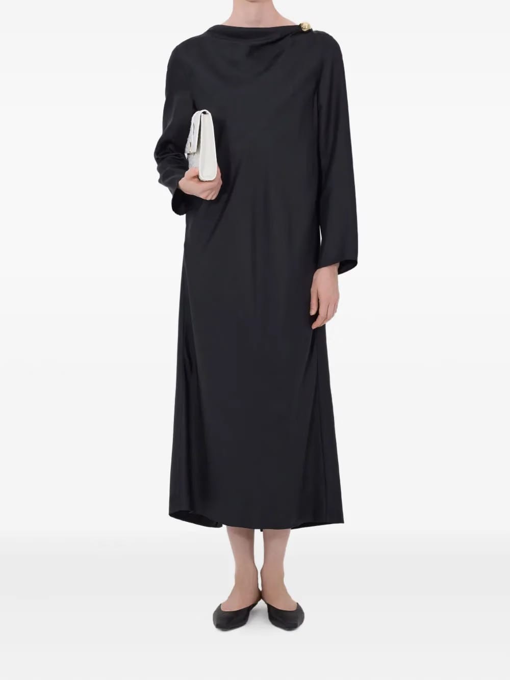 Zoya draped midi dress