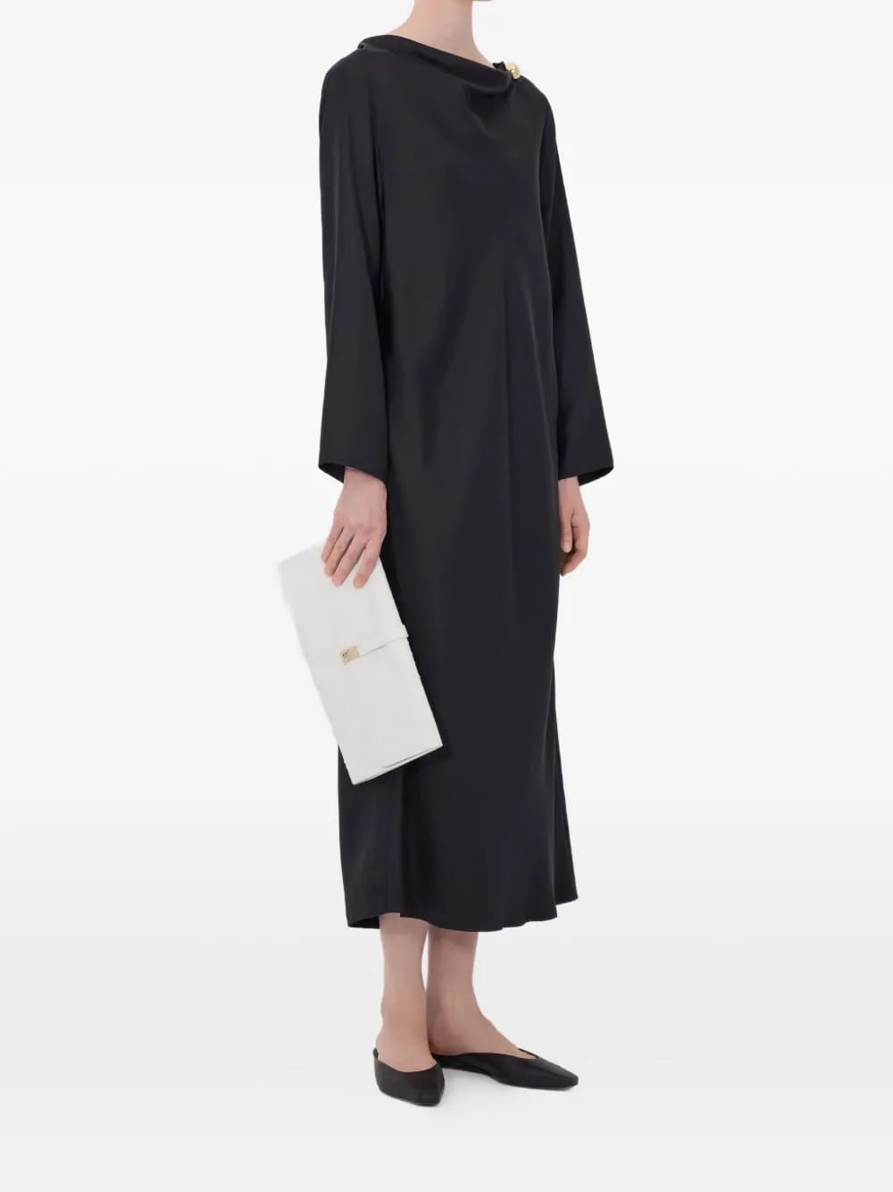 Zoya draped midi dress