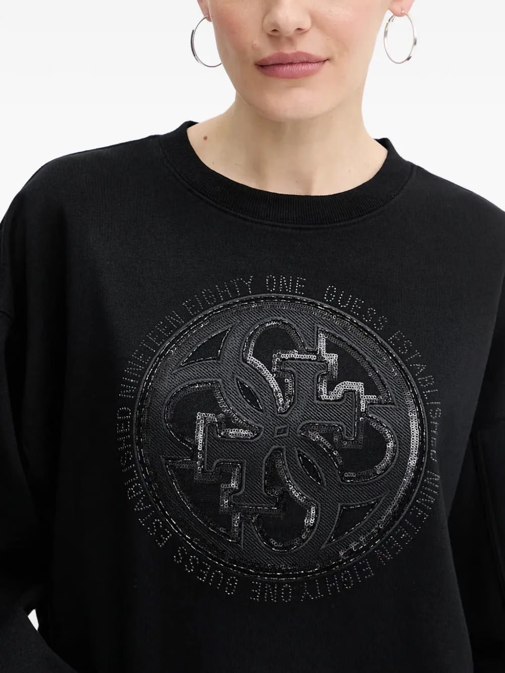 sequin-embellishment logo sweatshirt