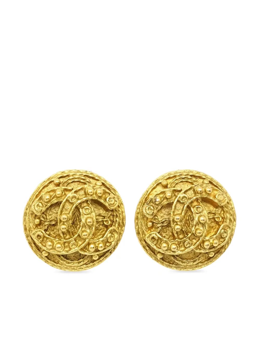 1994 CC clip-on button earrings