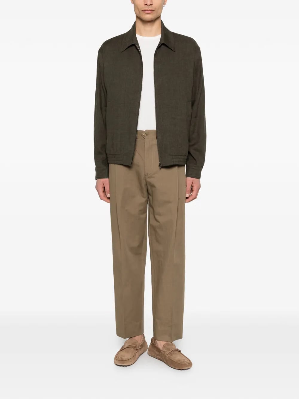 elasticated pleated trousers