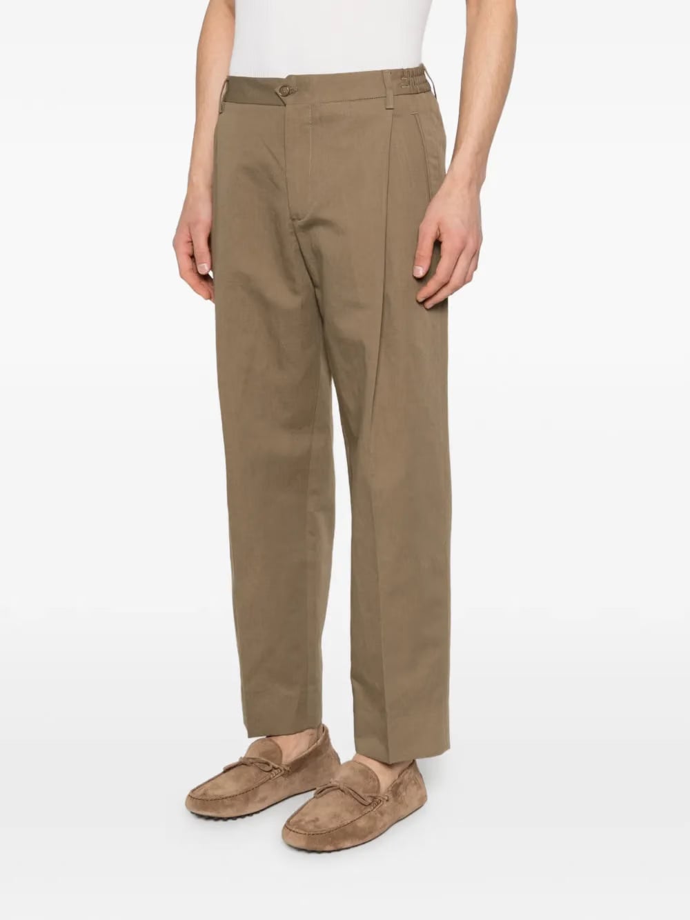 elasticated pleated trousers
