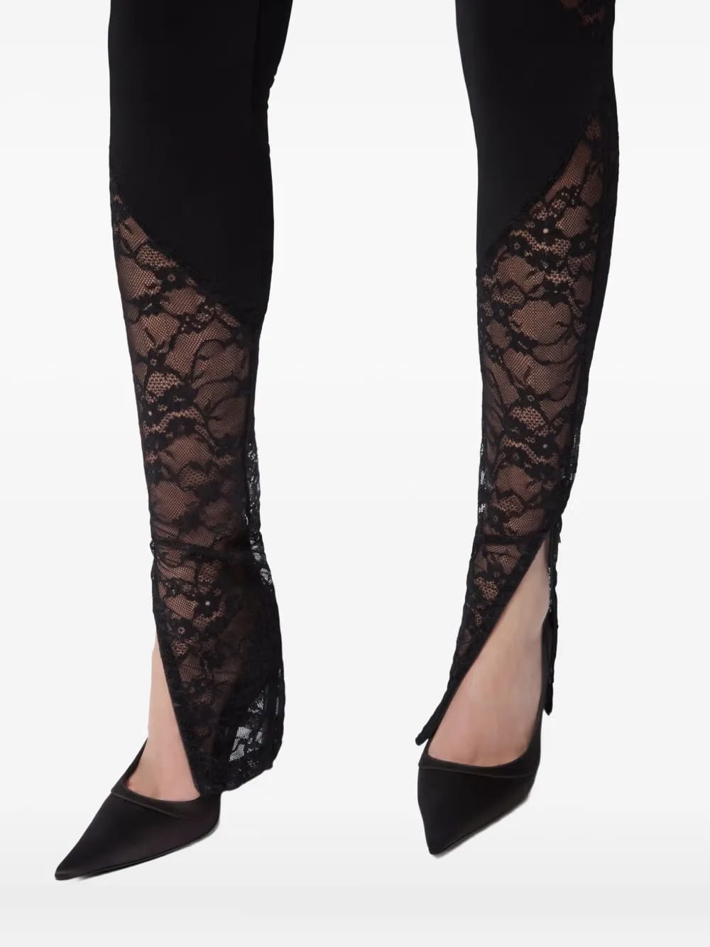 patchwork-lace leggings