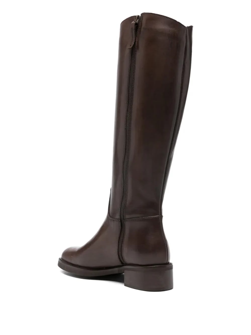zip-up leather boots