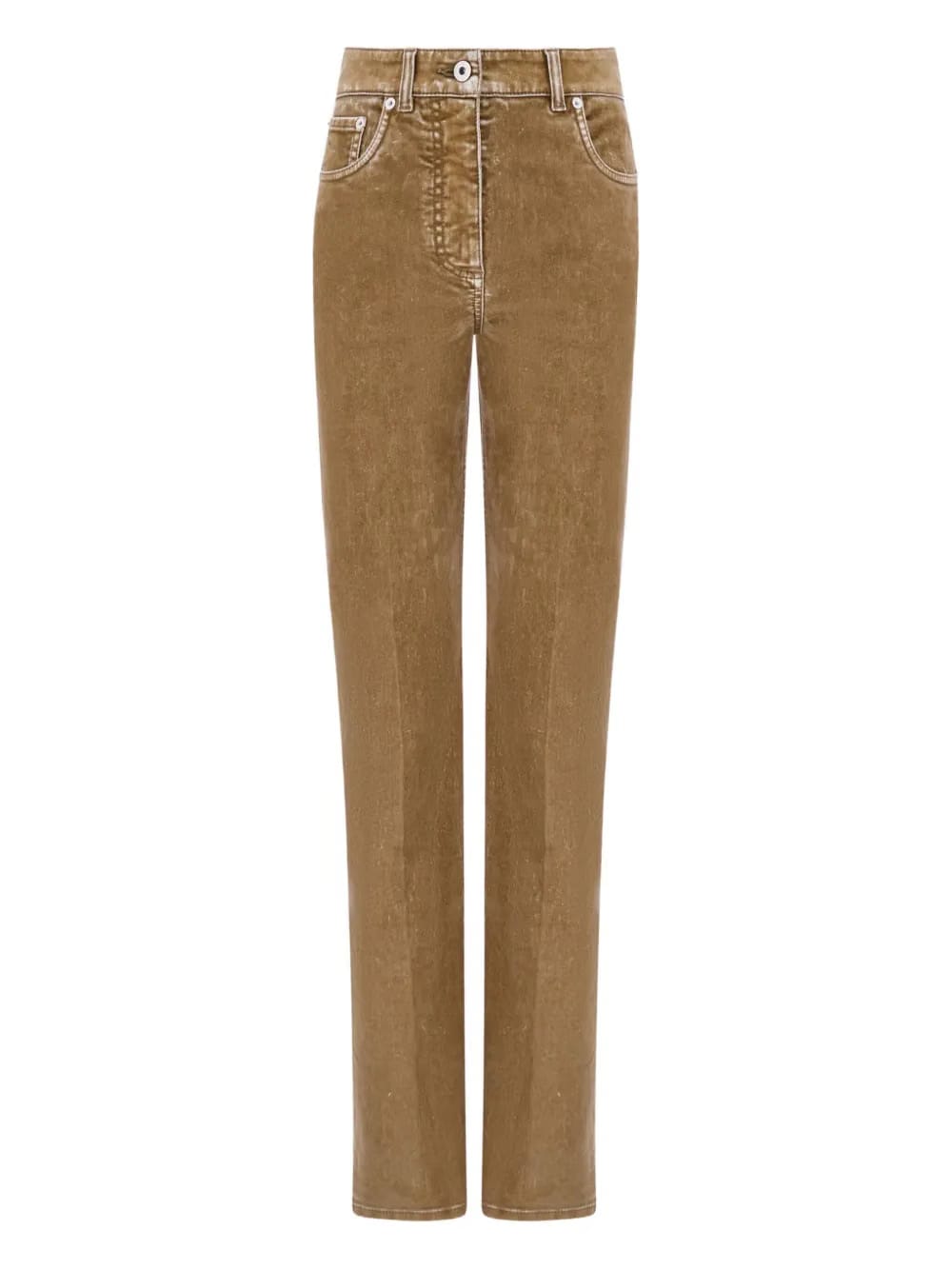 flocked five-pocket trousers
