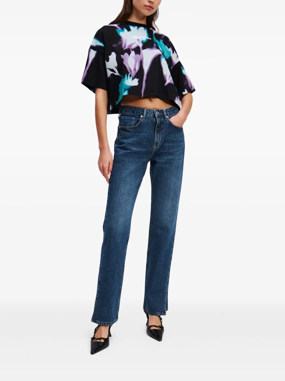 high-rise straight jeans