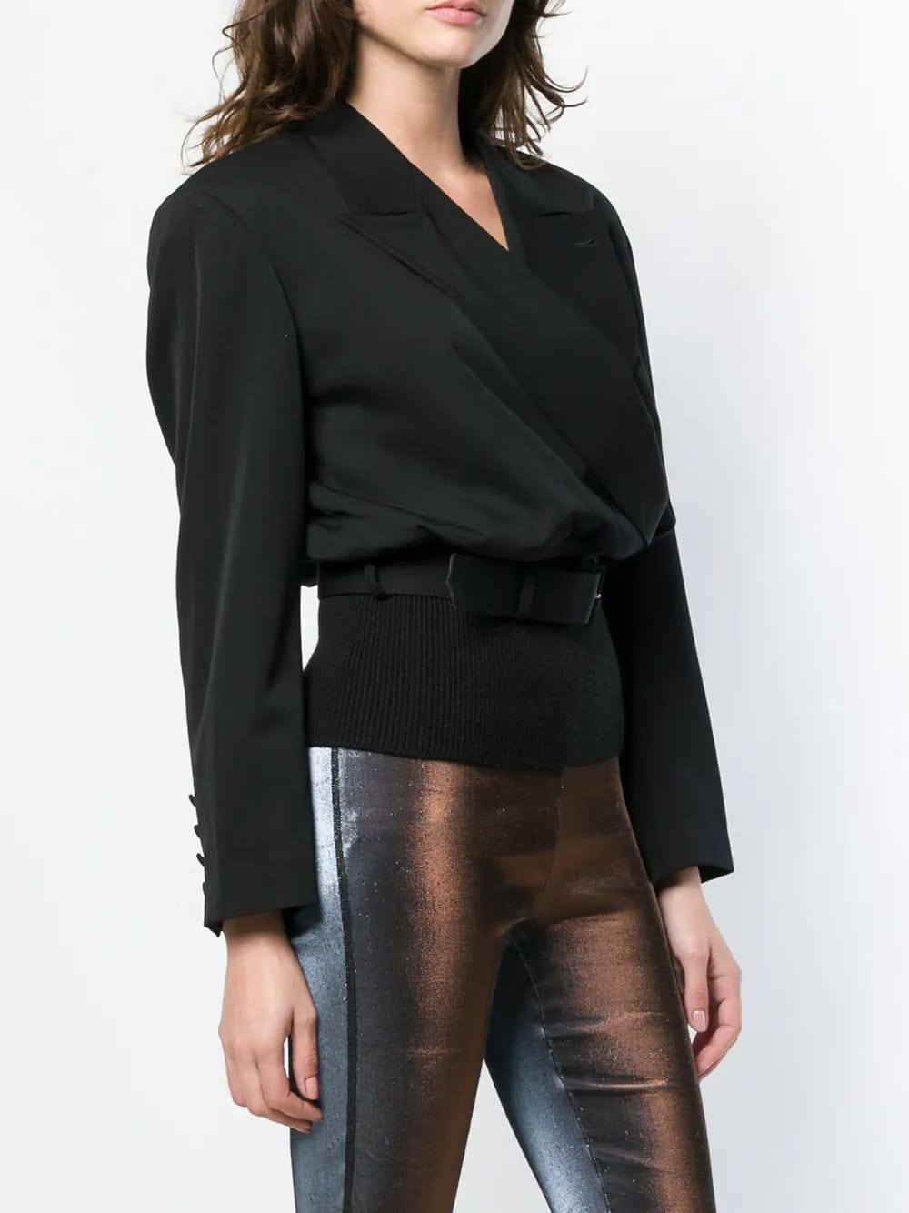 ribbed waist blazer