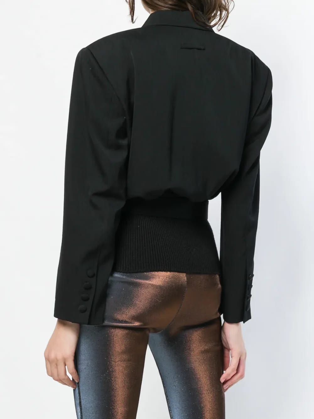 ribbed waist blazer