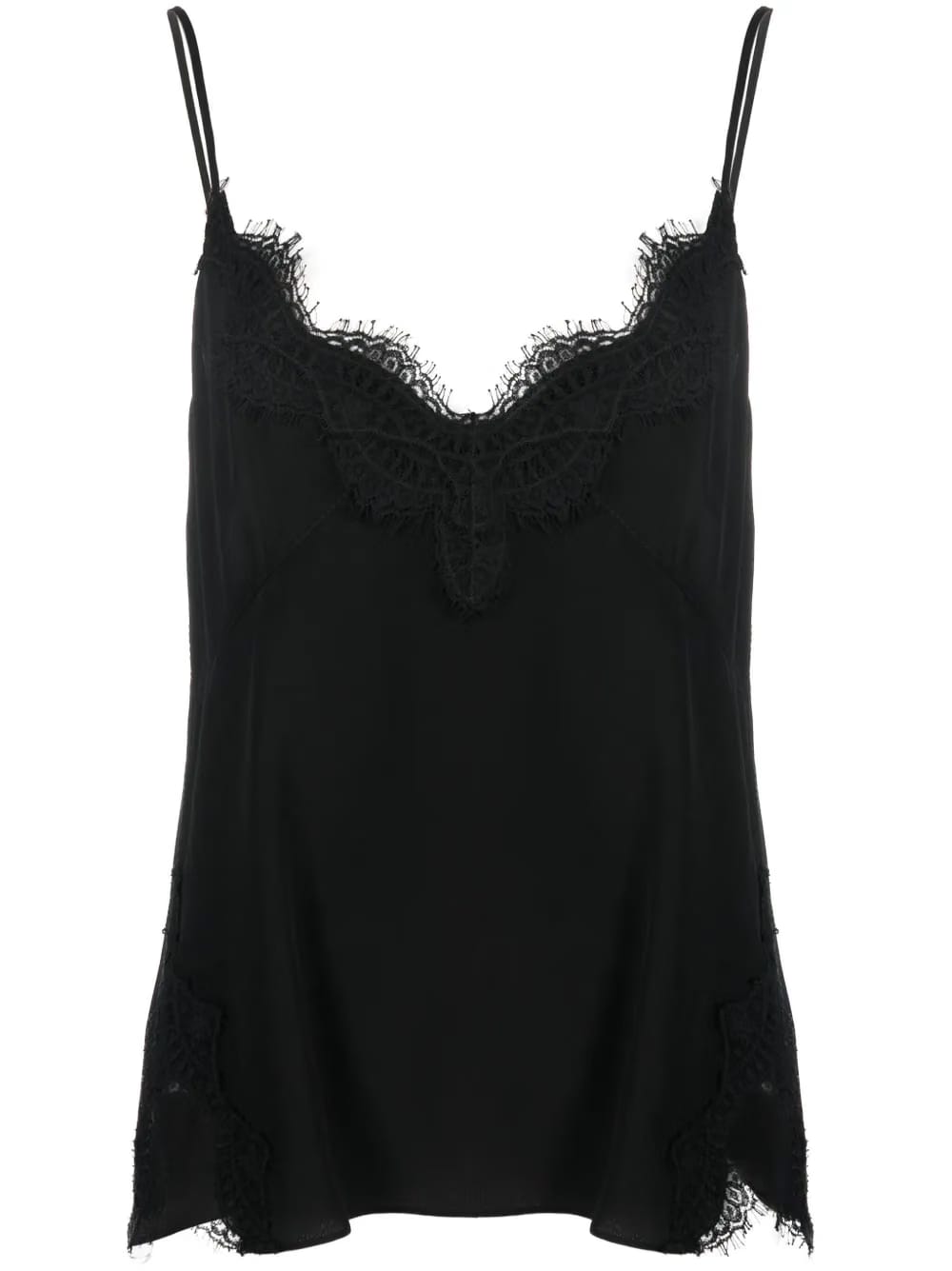 scallop-edge silk tank top