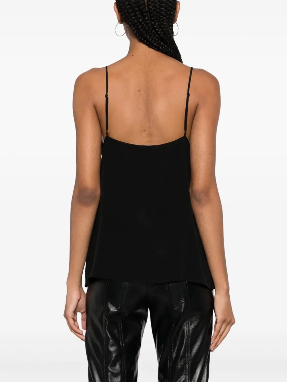 scallop-edge silk tank top