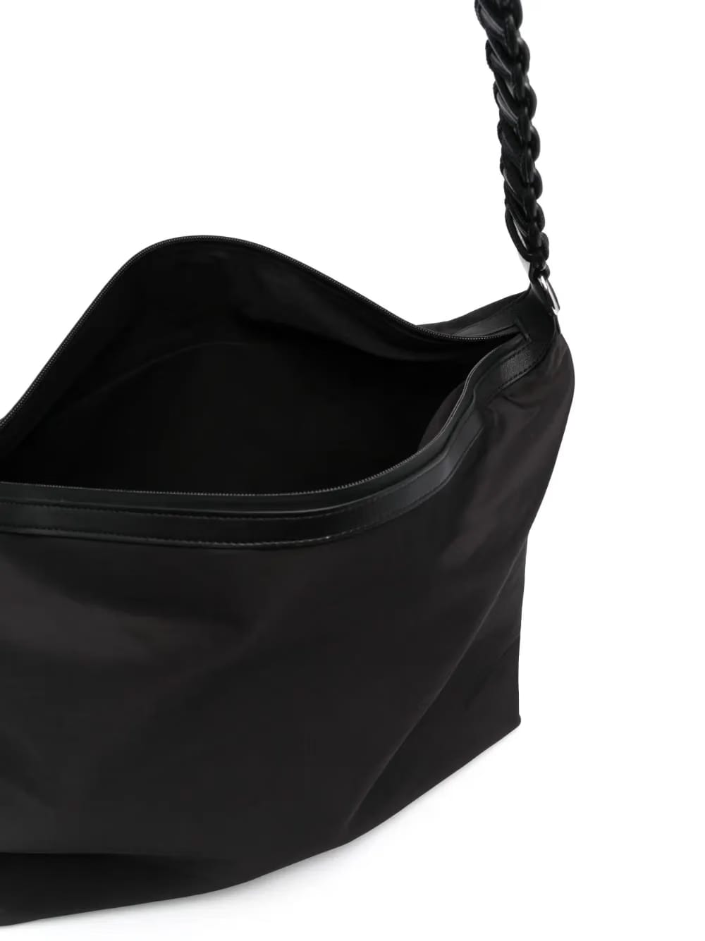 Lattice braided-strap tote bag