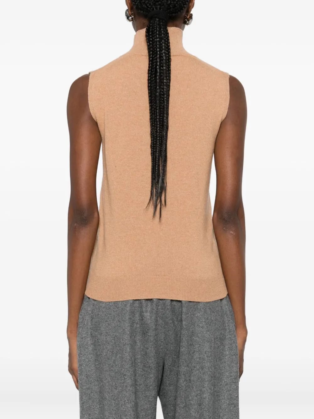 high-neck embellished top