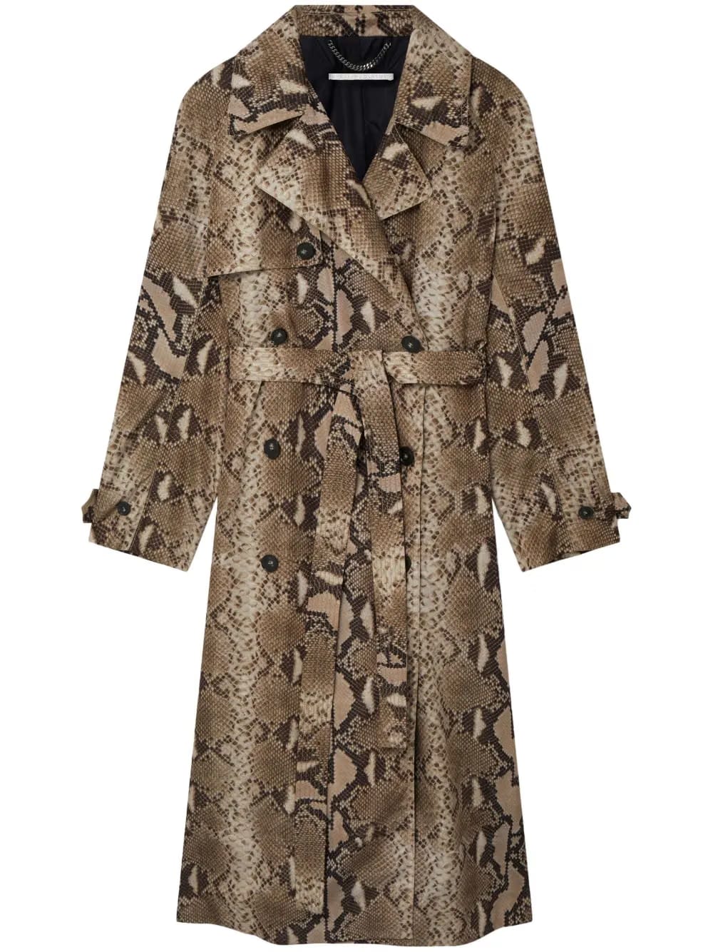 python-print belted trench