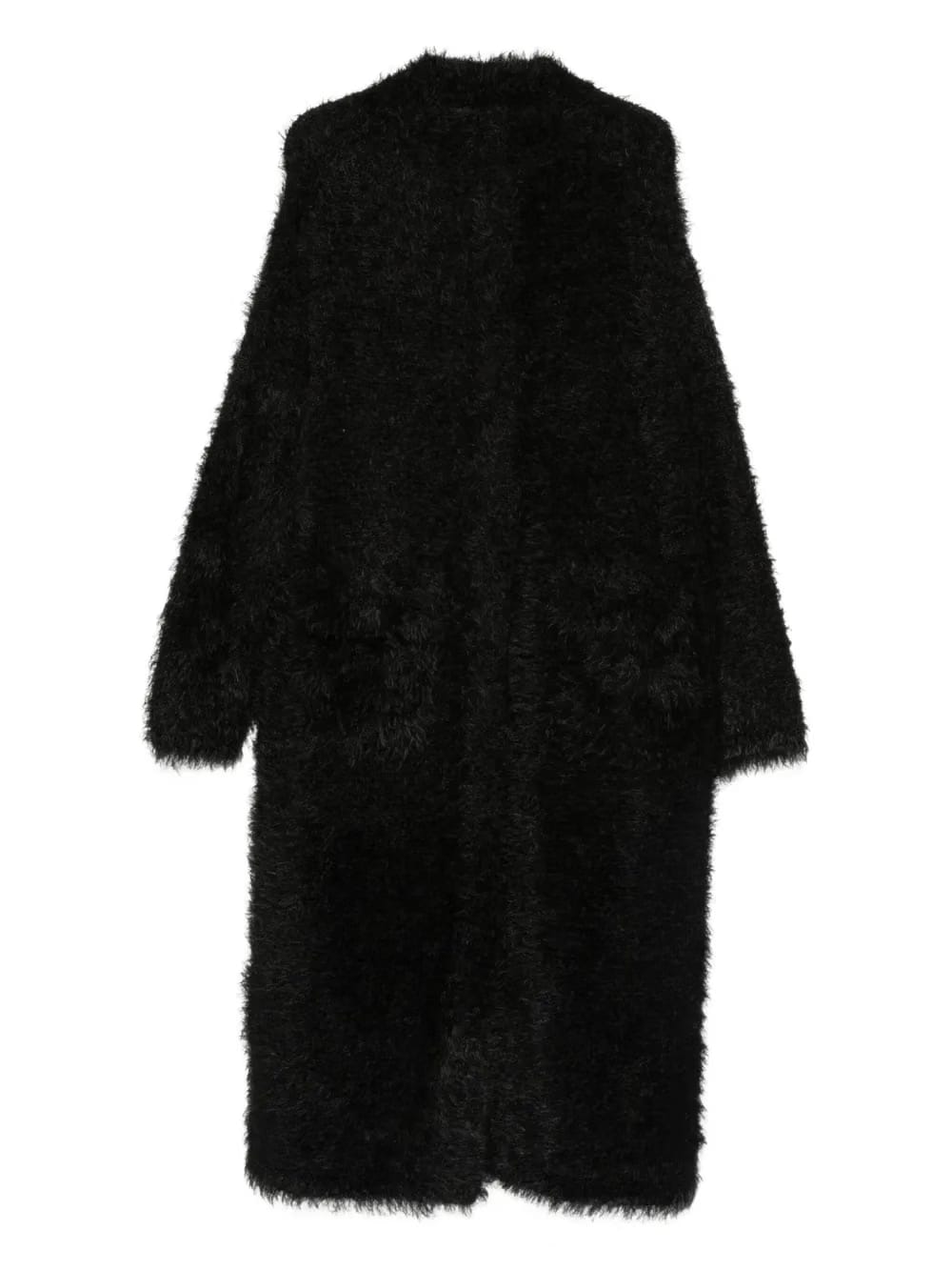 fur-effect oversized coat