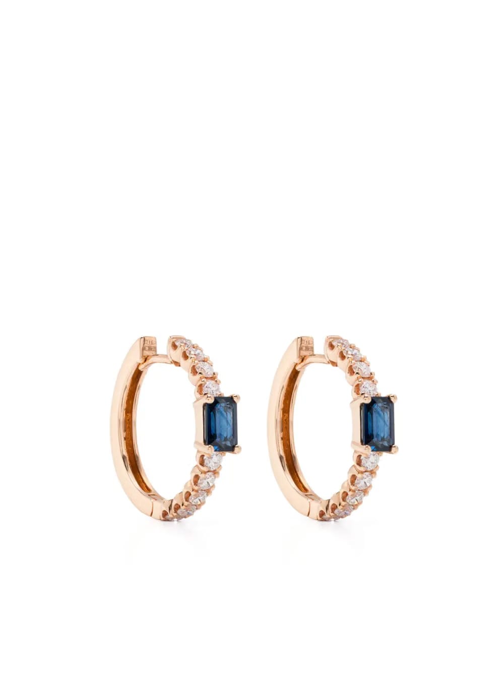 18K rose gold diamonds and sapphires earrings