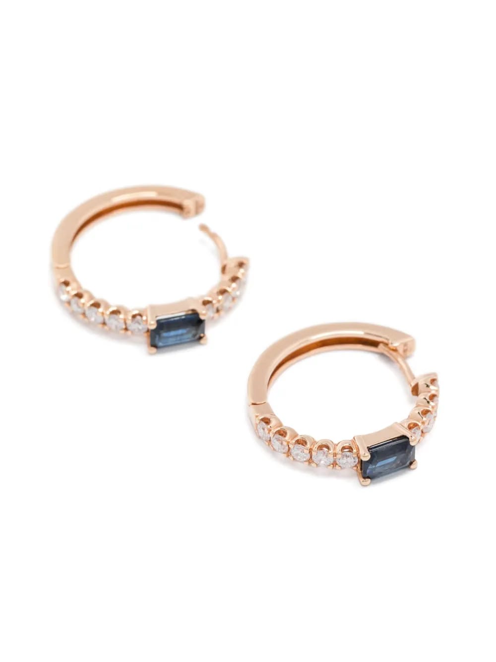 18K rose gold diamonds and sapphires earrings