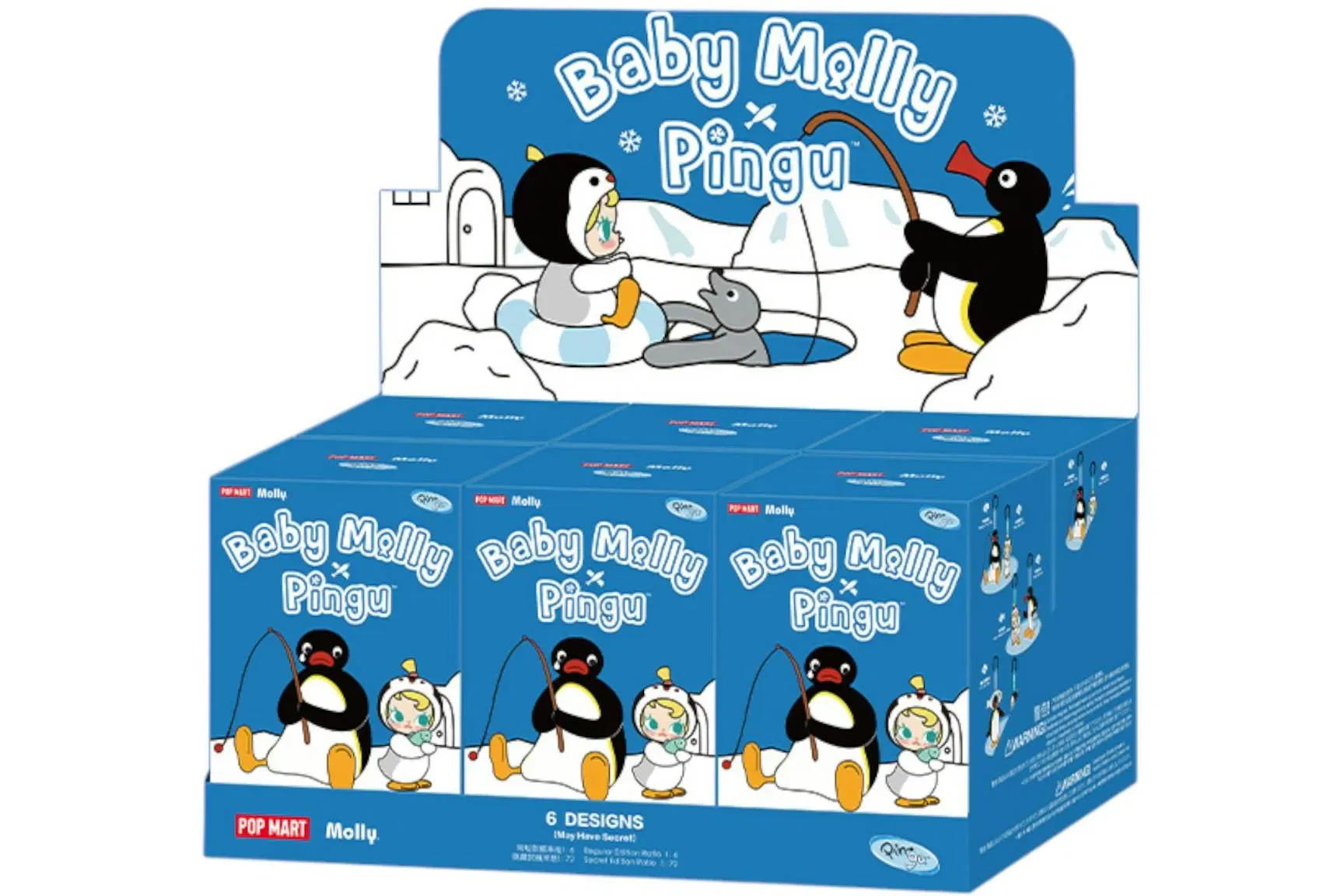 Pop Mart Baby Molly x Pingu Happy Fishing Series Plush Pendant Sealed Case (6 Blind Box)