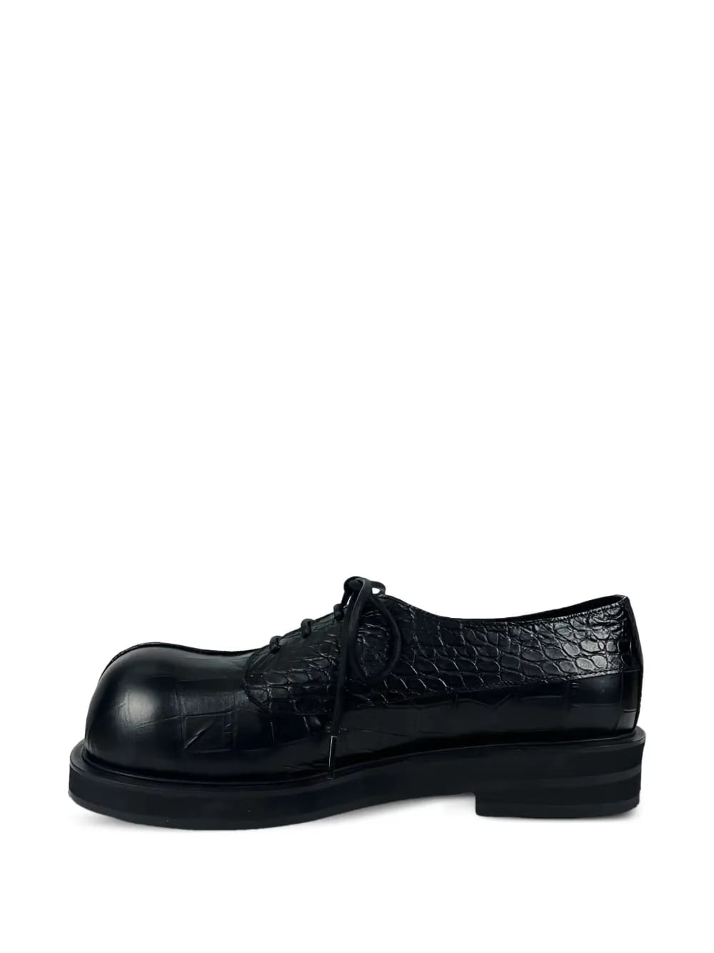 crocodile texture lace-up loafers