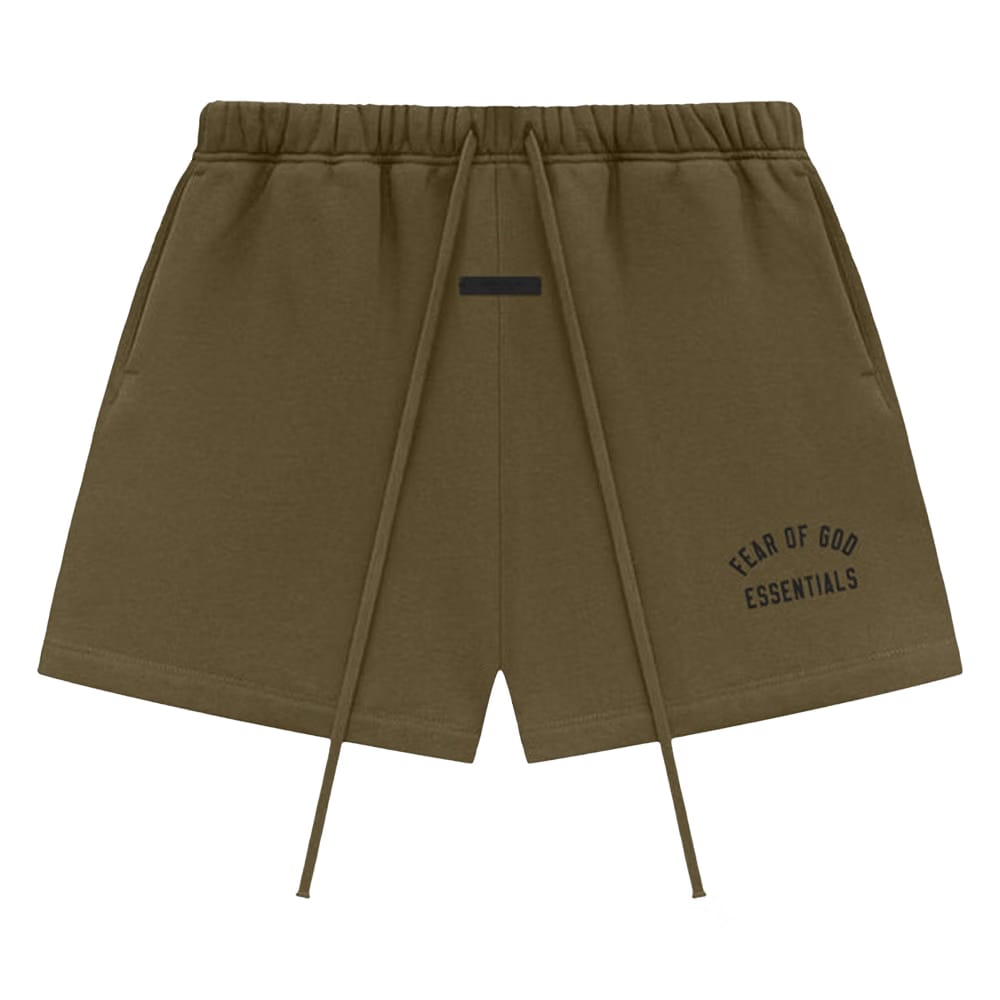Fear of God Essentials Fleece Soccer Shorts Olive