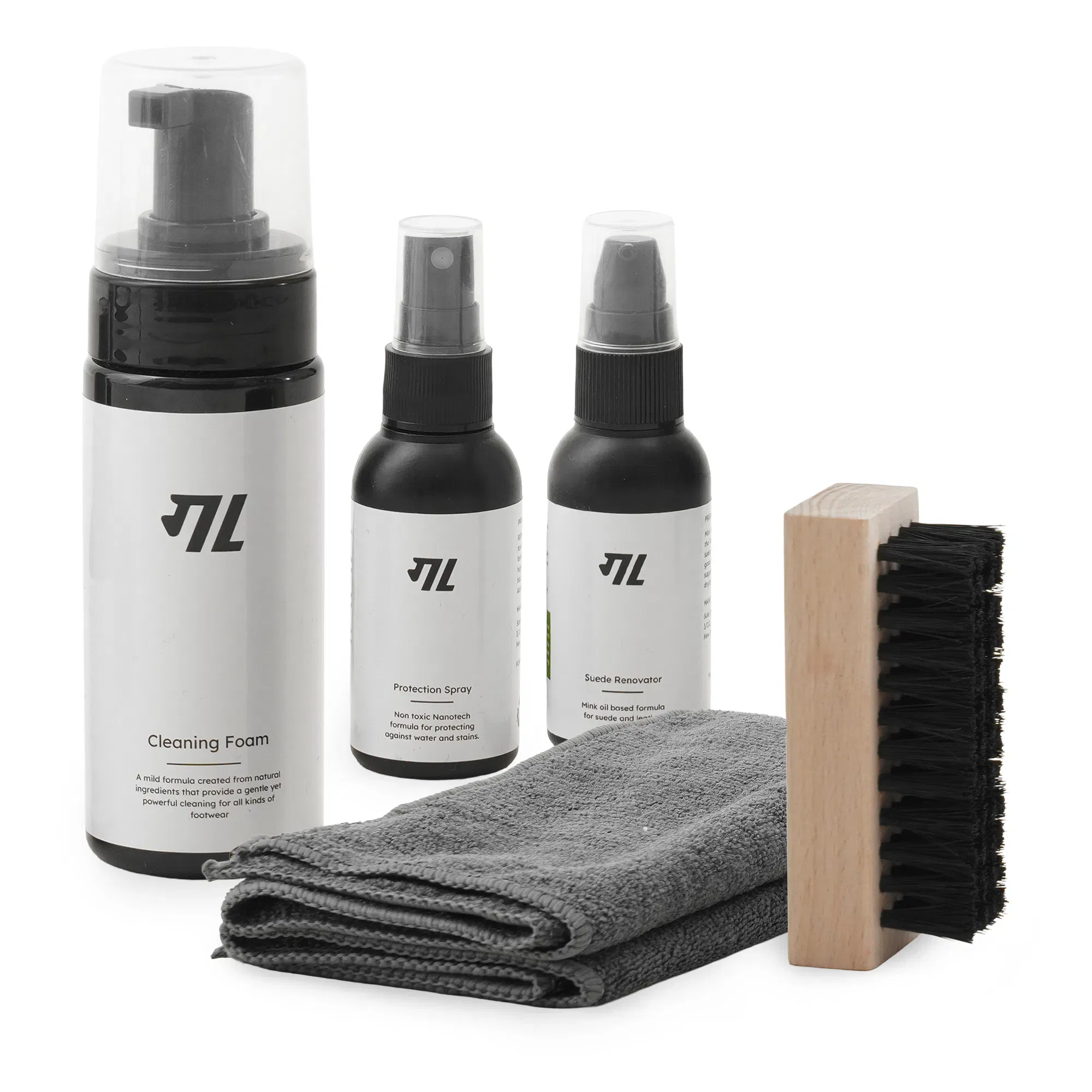 Full Power Care Kit - Cleaning Foam, Protection spray, Suede Renovator, Microfiber cloth, Brush