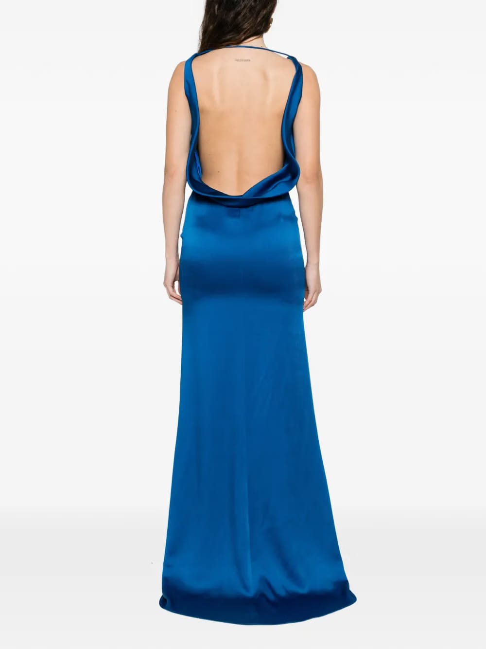 cowl-neck draped maxi dress