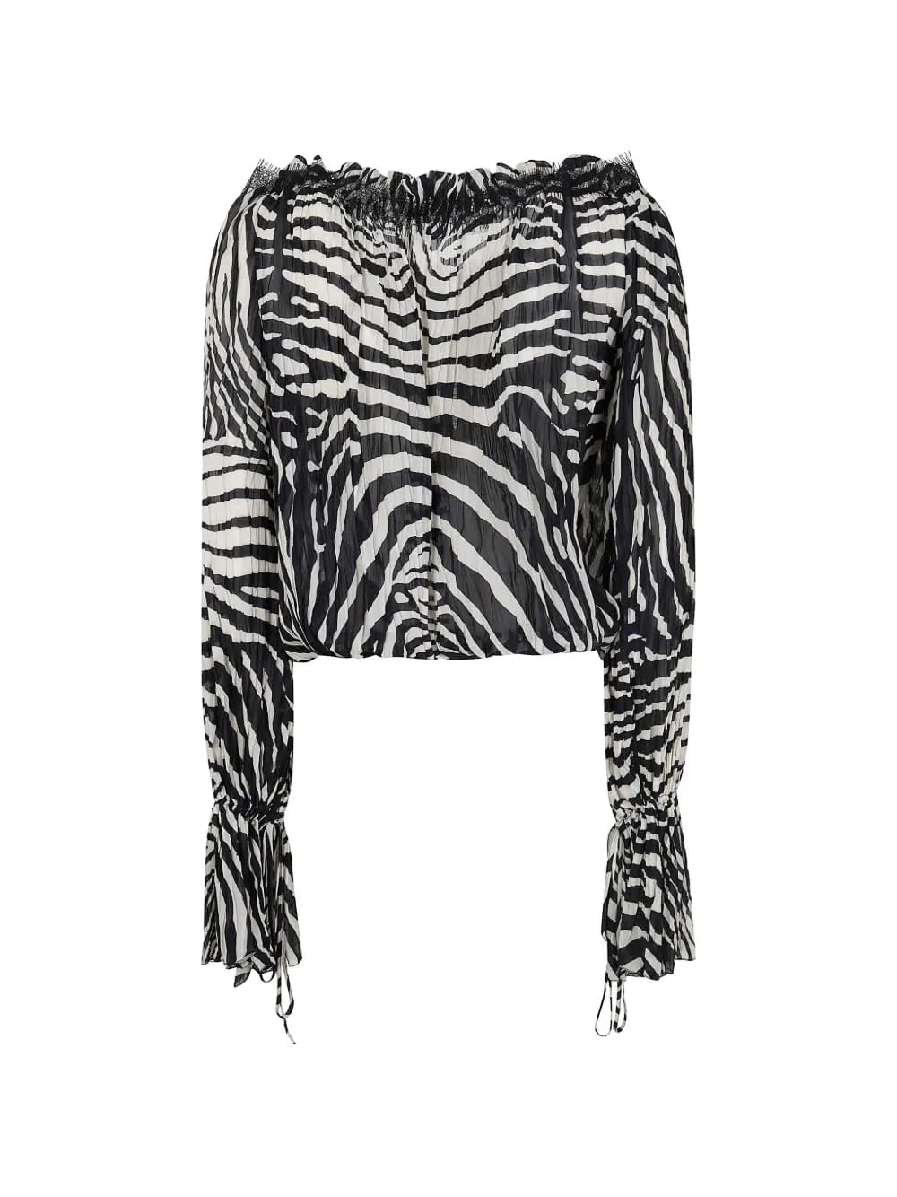 zebra print lace blouse