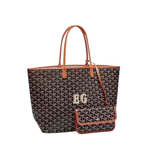 Saint Louis PM Bag Initials (Black & Tan)