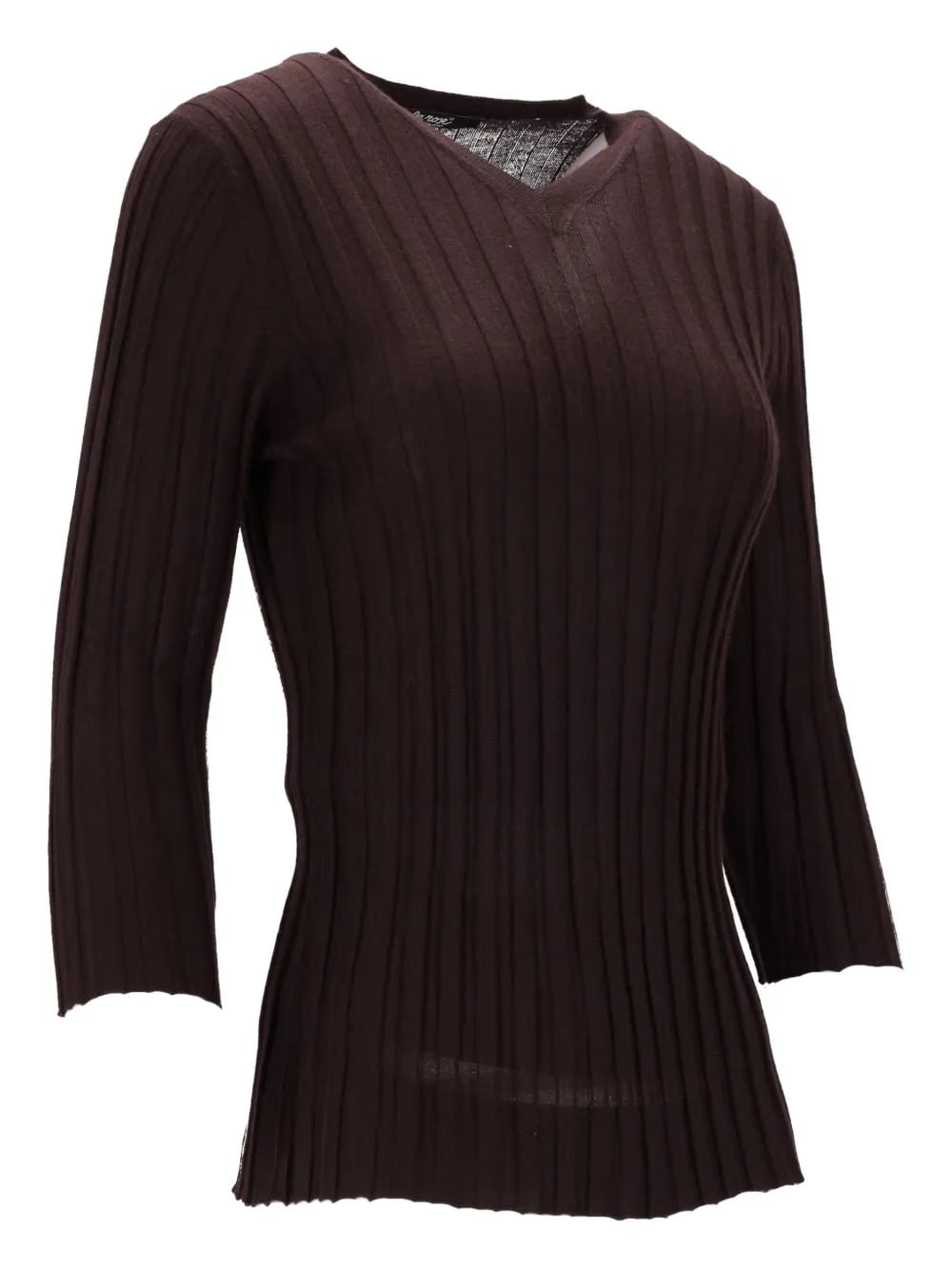 V-neck ribbed top