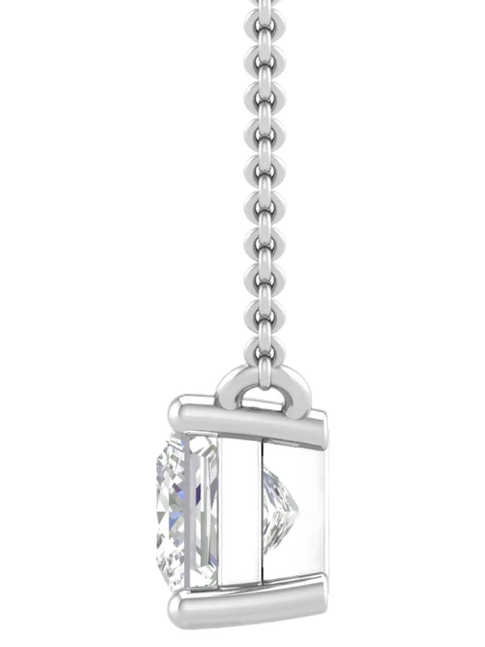 14K white gold diamond solitaire necklace