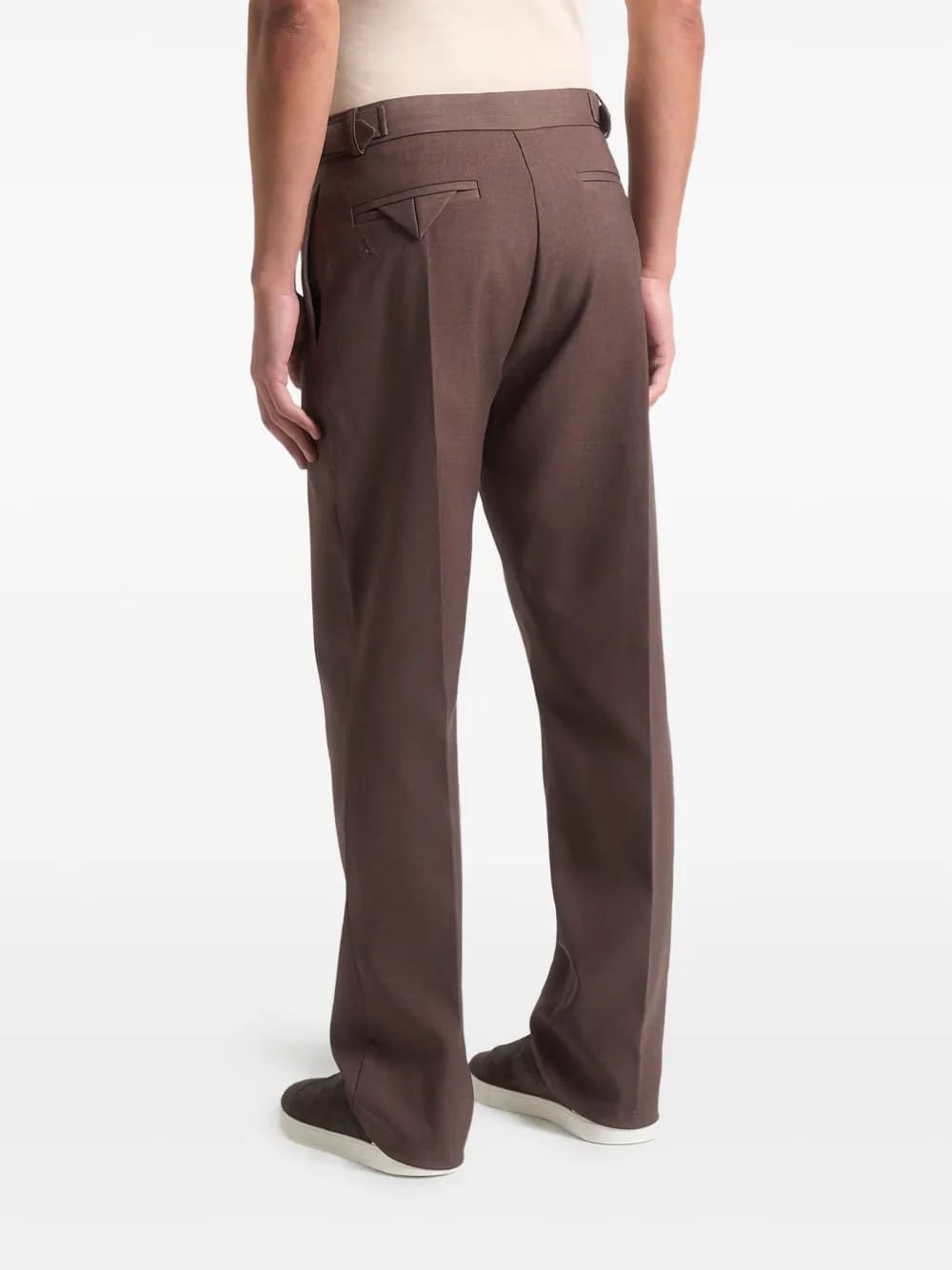 Joseph regular-fit twill-pleated brown tailored trousers