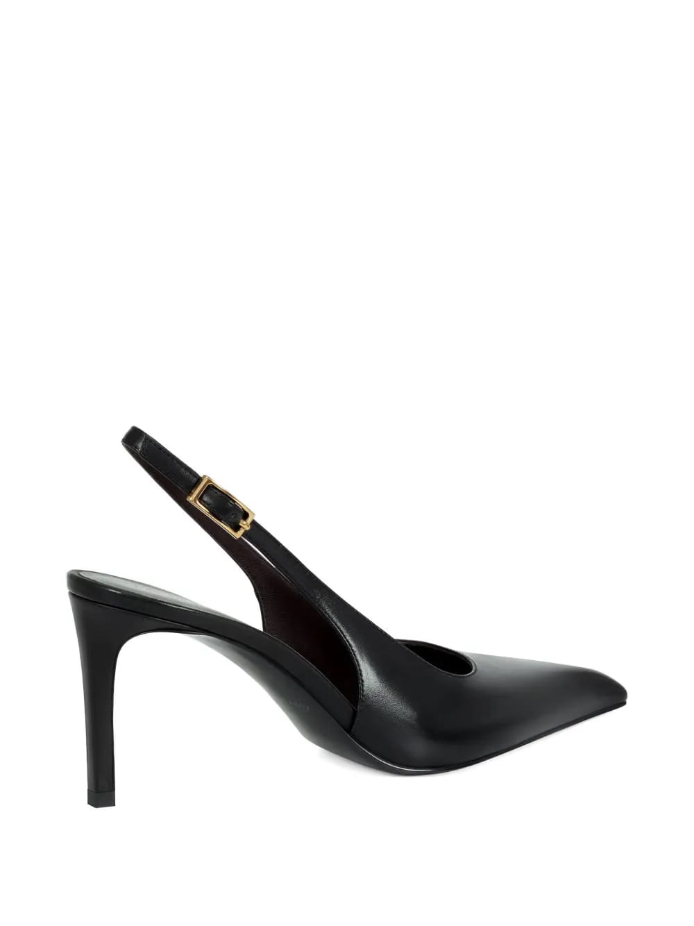 pointed buckle leather pumps
