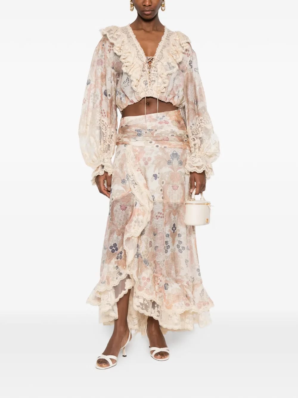 Rebellion ruffled midi skirt