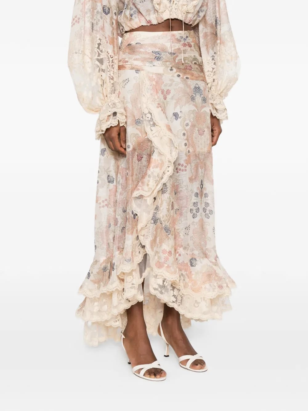 Rebellion ruffled midi skirt