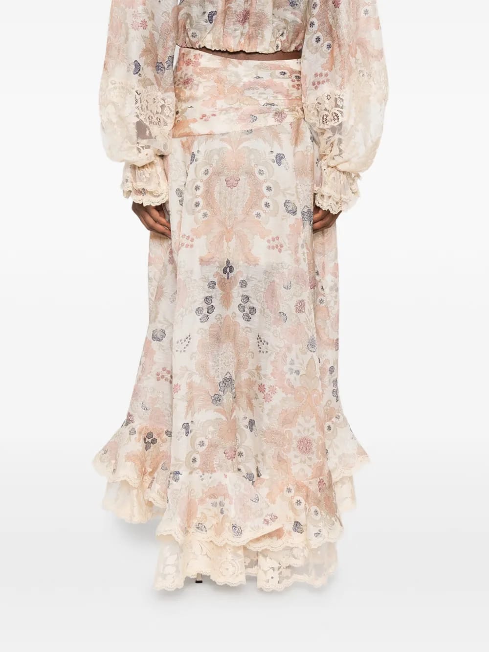 Rebellion ruffled midi skirt