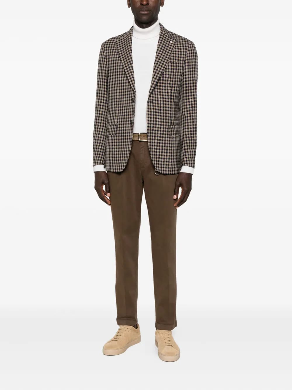 pleated twill chino trousers