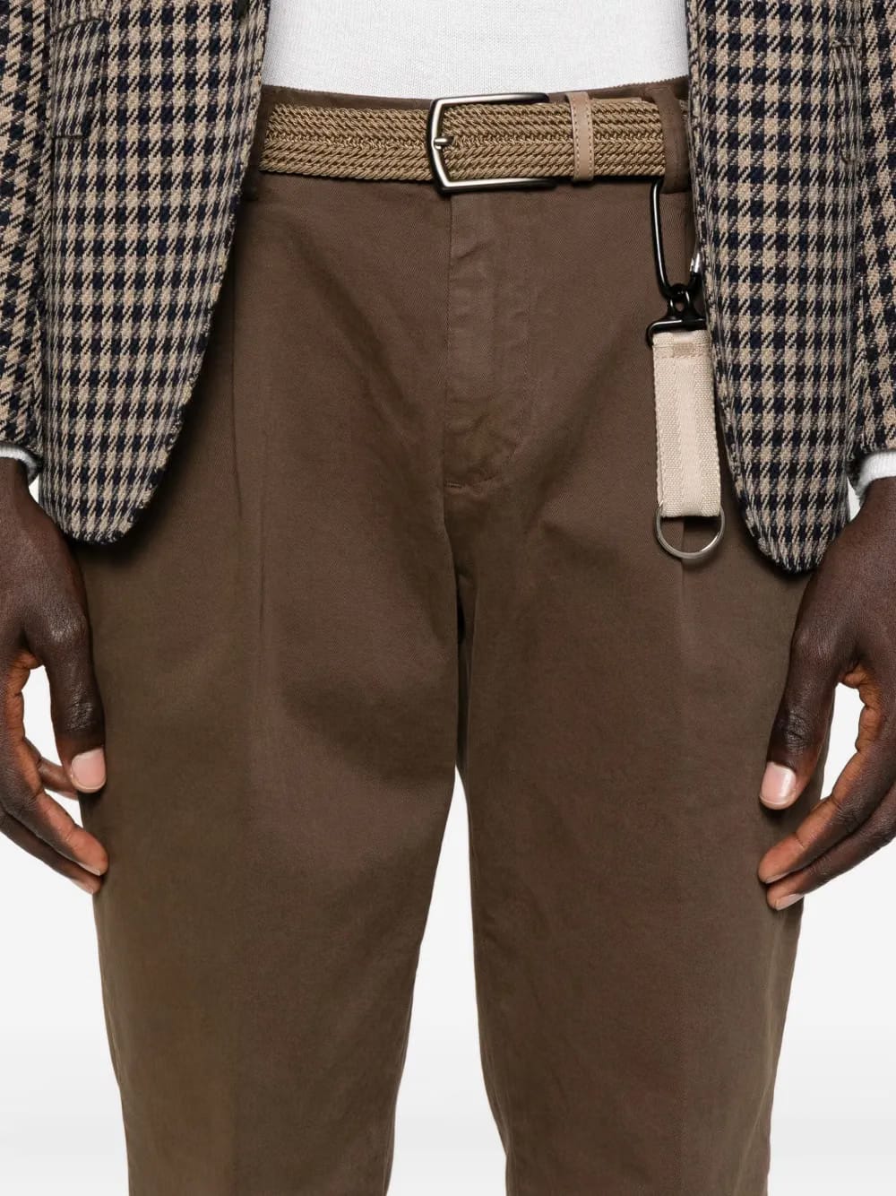 pleated twill chino trousers