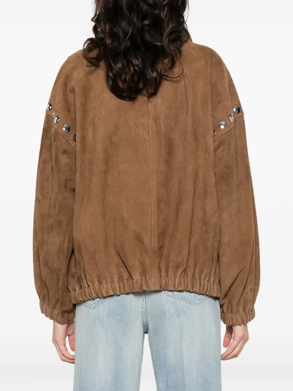 studded zip-up jacket