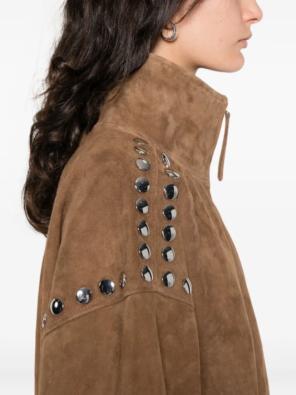 studded zip-up jacket