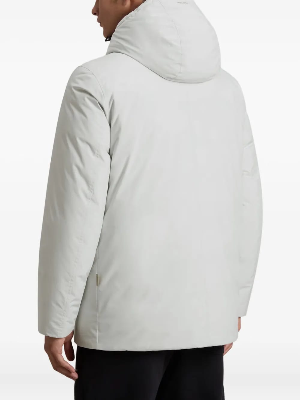 hooded button-fastening padded jacket