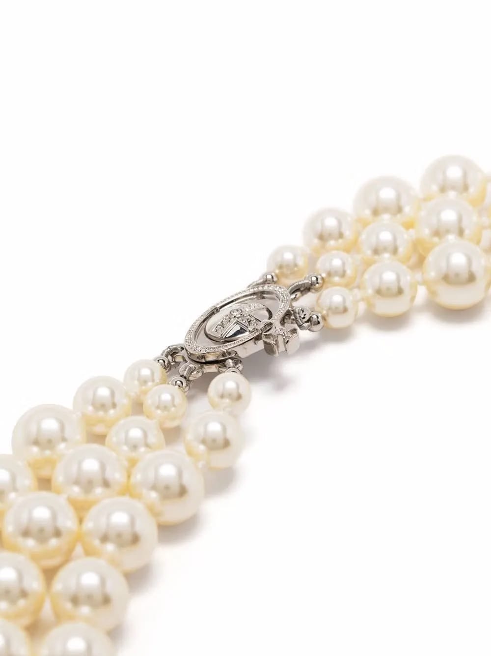 Three-Row Drop pearl choker