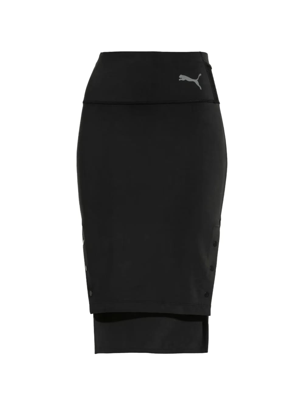 elastic-waist straight skirt