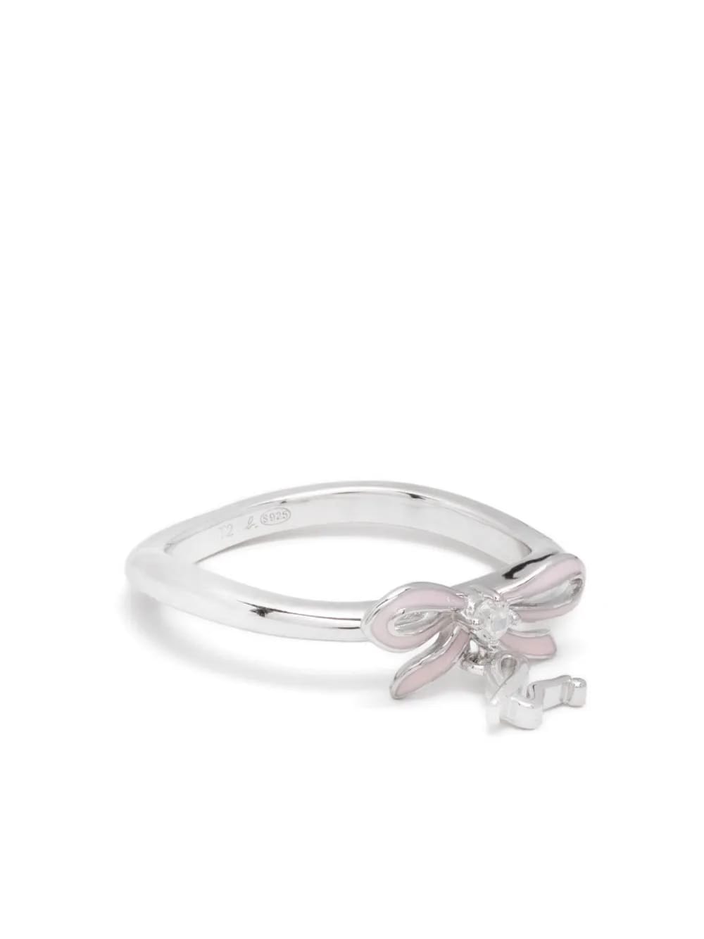 wrapped in love bow ring with B