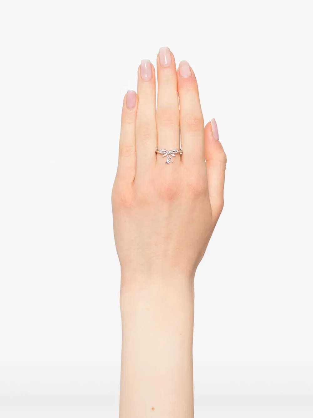 wrapped in love bow ring with B