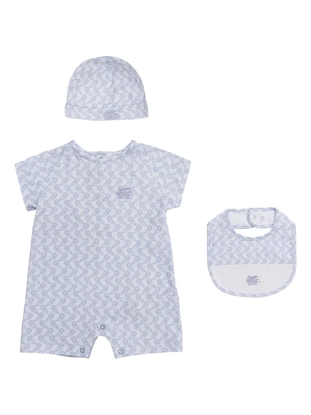 Paisley-print jersey romper (set of three)