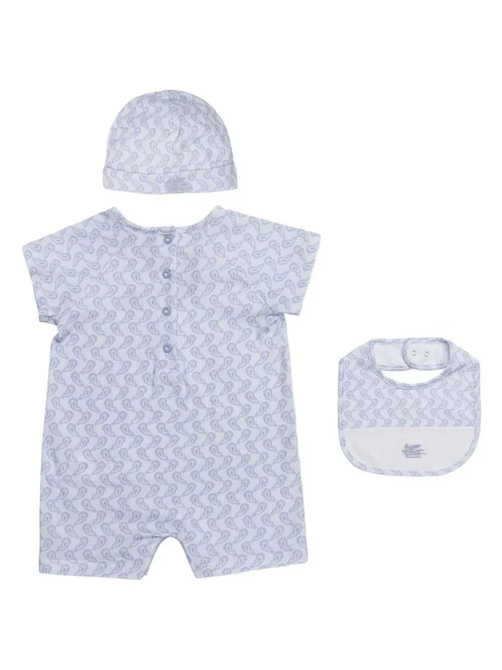 Paisley-print jersey romper (set of three)
