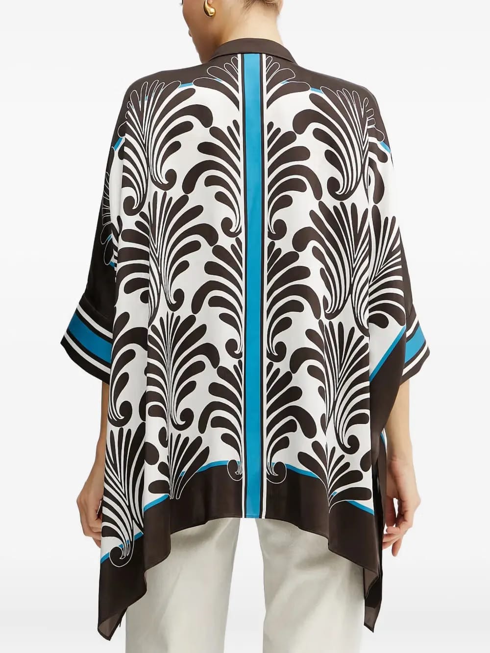 leaf-print button top