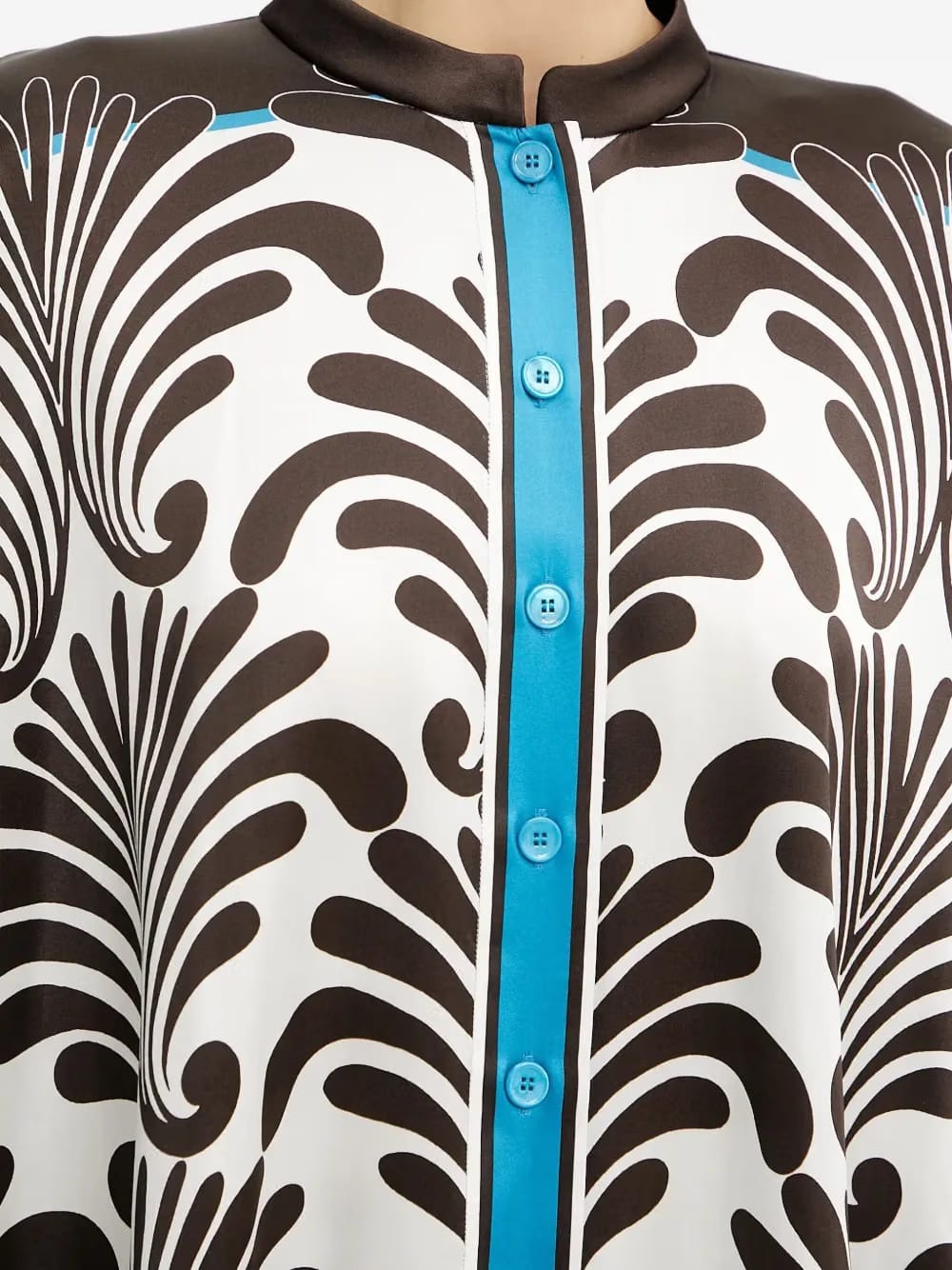 leaf-print button top