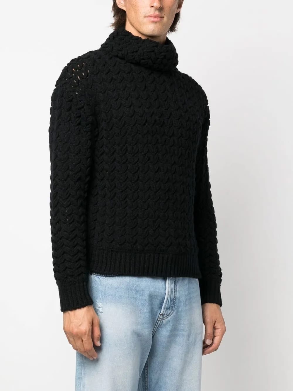 chunky roll-neck jumper